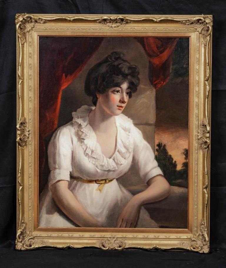 lady in white painting