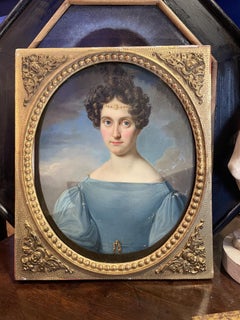 Portrait of a Lady with Ferronnière and Blue Dress, ca. 1830