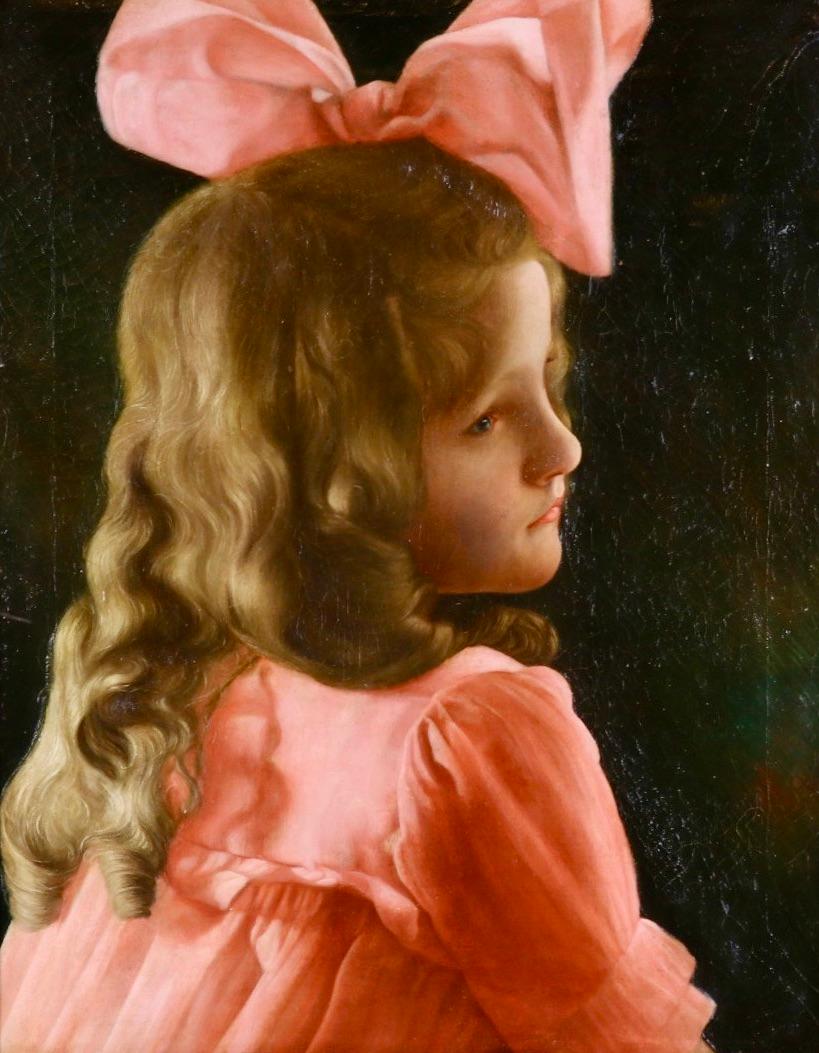 Unknown Portrait Painting - Portrait of a Little Girl