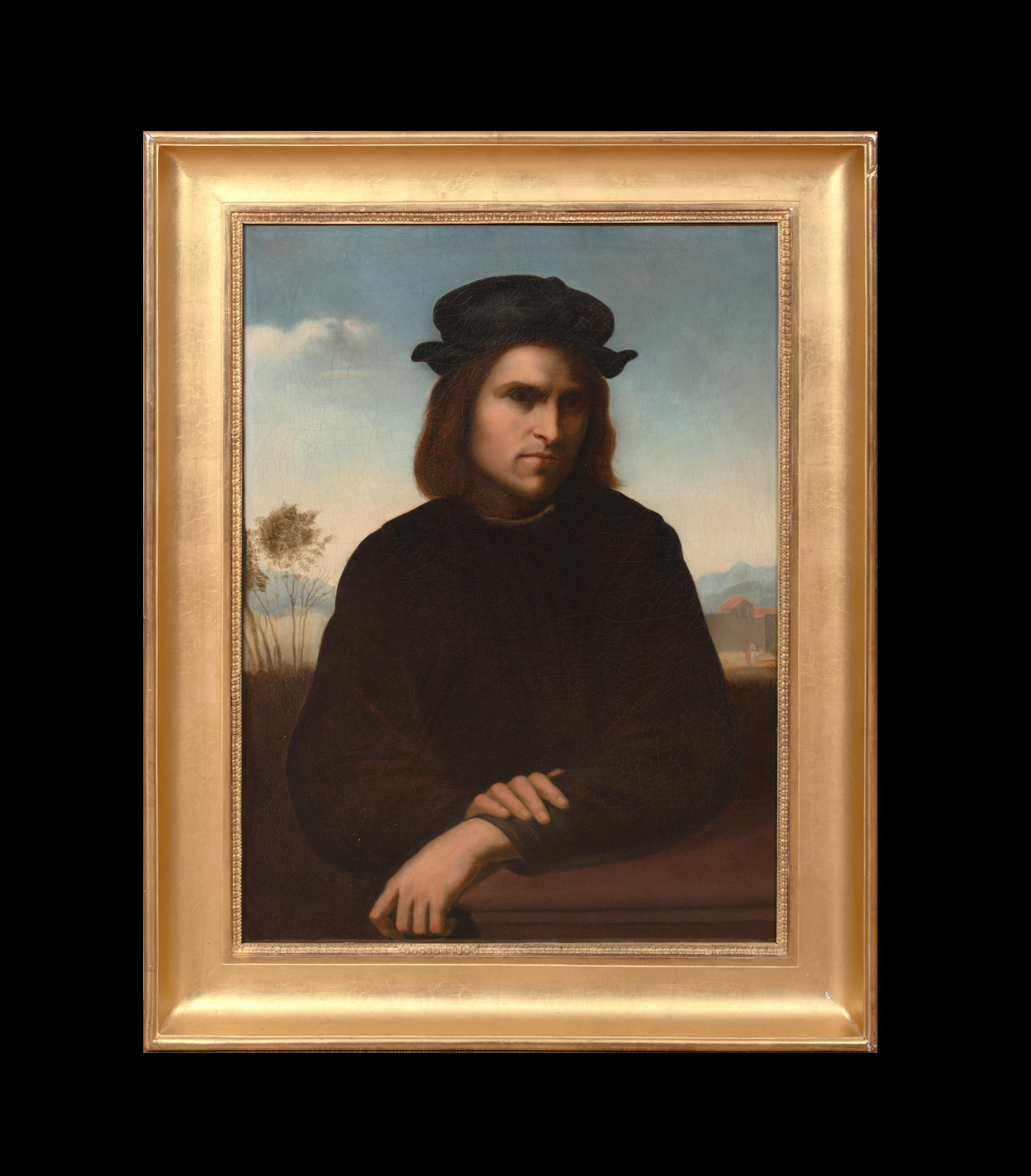Portrait d'un homme, 17e/18e siècle d'après Franciabigio (1482-1525) - Painting de Unknown