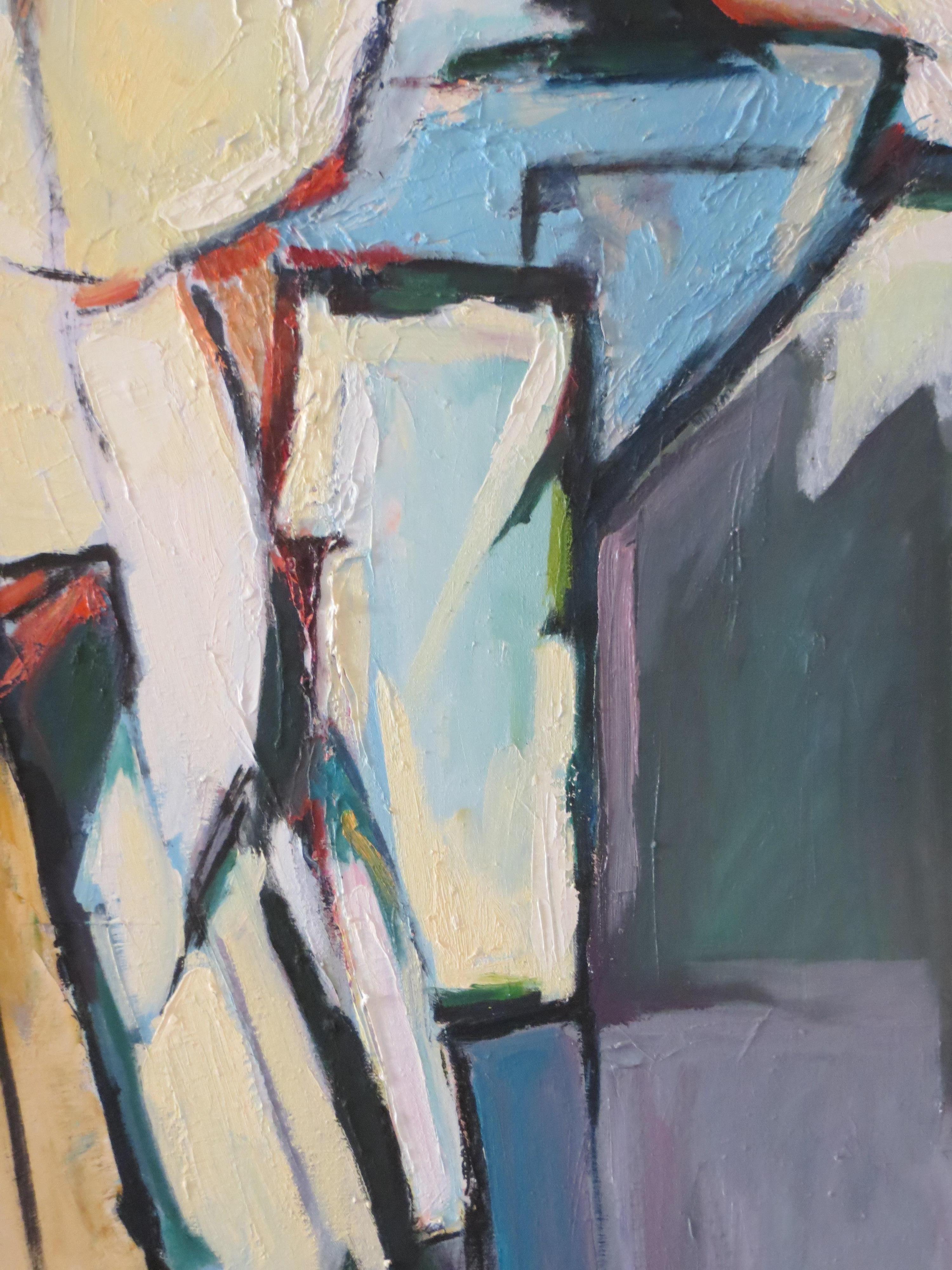Ritratto di uomo Pittura astratta di Eric K. Fiazi - Figurative Painting Grigio di Unknown