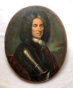 Portrait Of A Man In Armor, Oil On Canvas, 18th Century Or Before