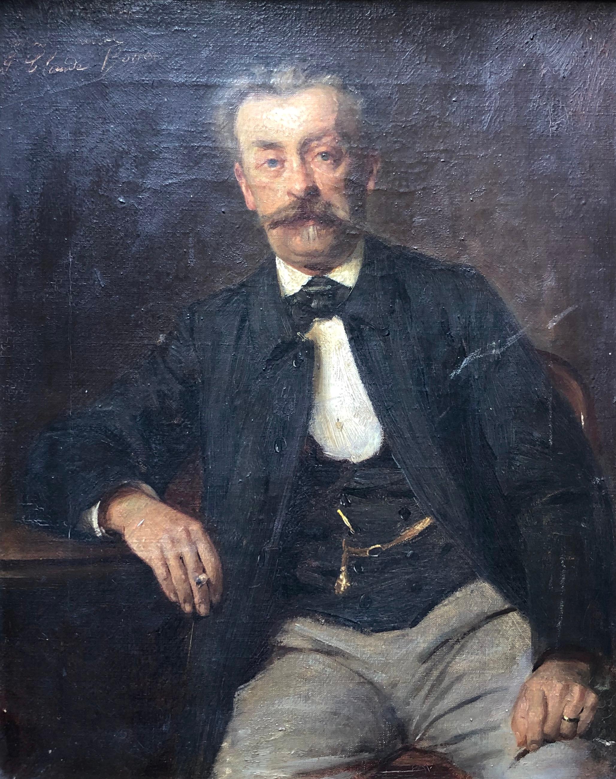 Portrait Of A Man, Oil On Canvas 19th Century, Signature To Identify - Painting by Unknown