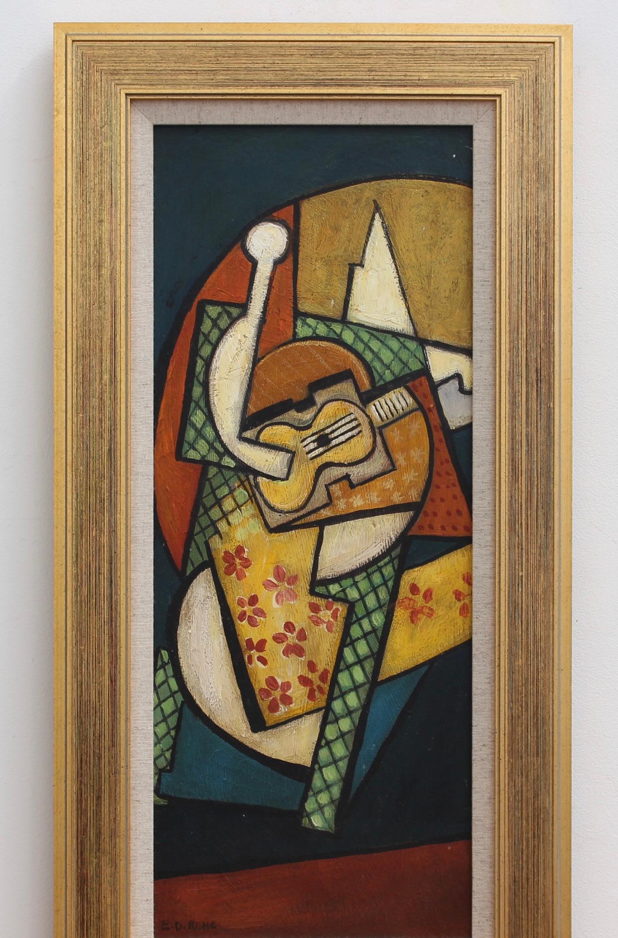 'Portrait of a Man Playing Guitar', Berlin School (circa 1960s) - Painting by Unknown