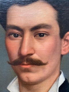 Portrait Of A Man With A Mustache. Oil on canvas. French school. Framed.