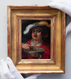 Portrait of a Man with Feather Hat, Flemish School from the 17th Century