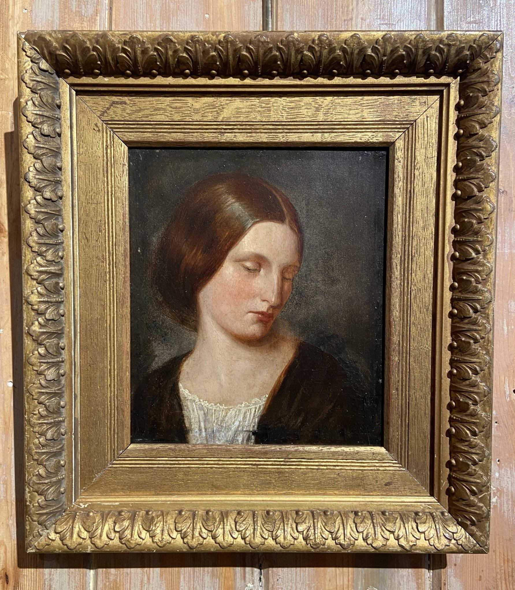 Portrait of a Mary Hardy (nee Sulman), Late 19th Century Victorian Oil - Painting by Unknown