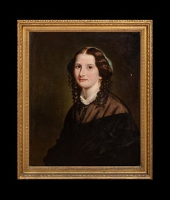 Portrait of a Miss Anna Davenport, dated 1853  by Charles V BOND (19th century)