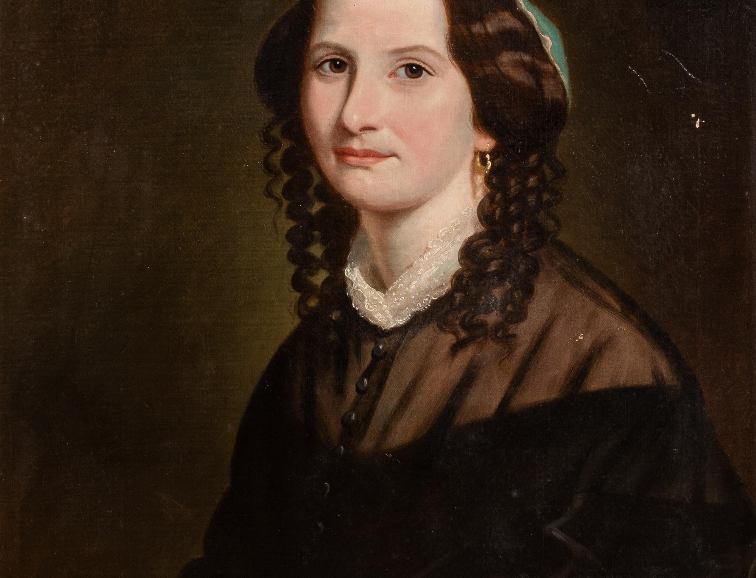 Porträt einer Miss Anna Davenport, datiert 1853, Porträt  Charles V BOND (19. Jahrhundert) im Angebot 2