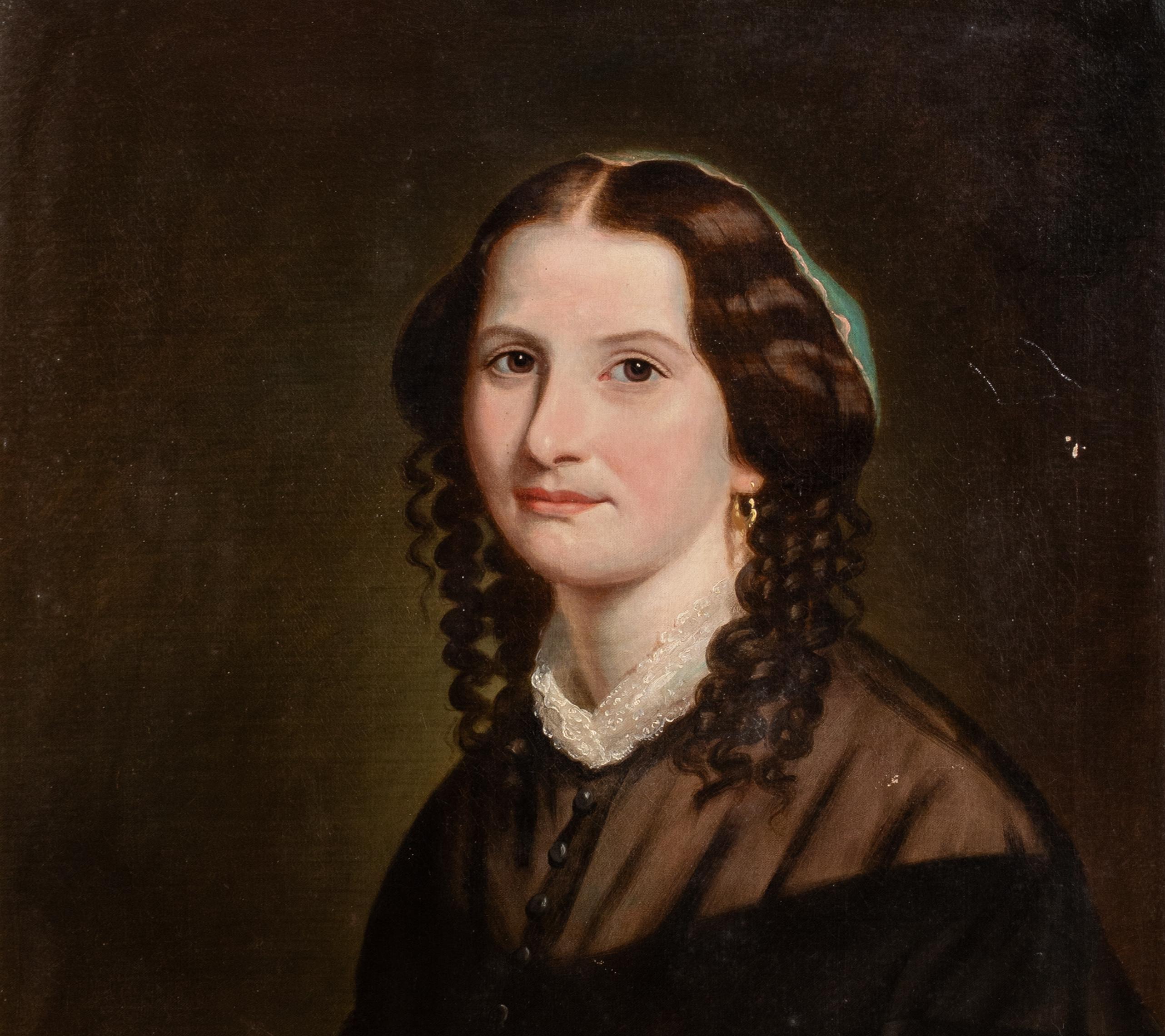 Porträt einer Miss Anna Davenport, datiert 1853, Porträt  Charles V BOND (19. Jahrhundert) im Angebot 3