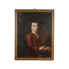 Antique Portrait of a nobleman, 1700s, oil on cavas