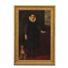 Antique Portrait of a Nobleman Oil on Canvas Italy XVII Century