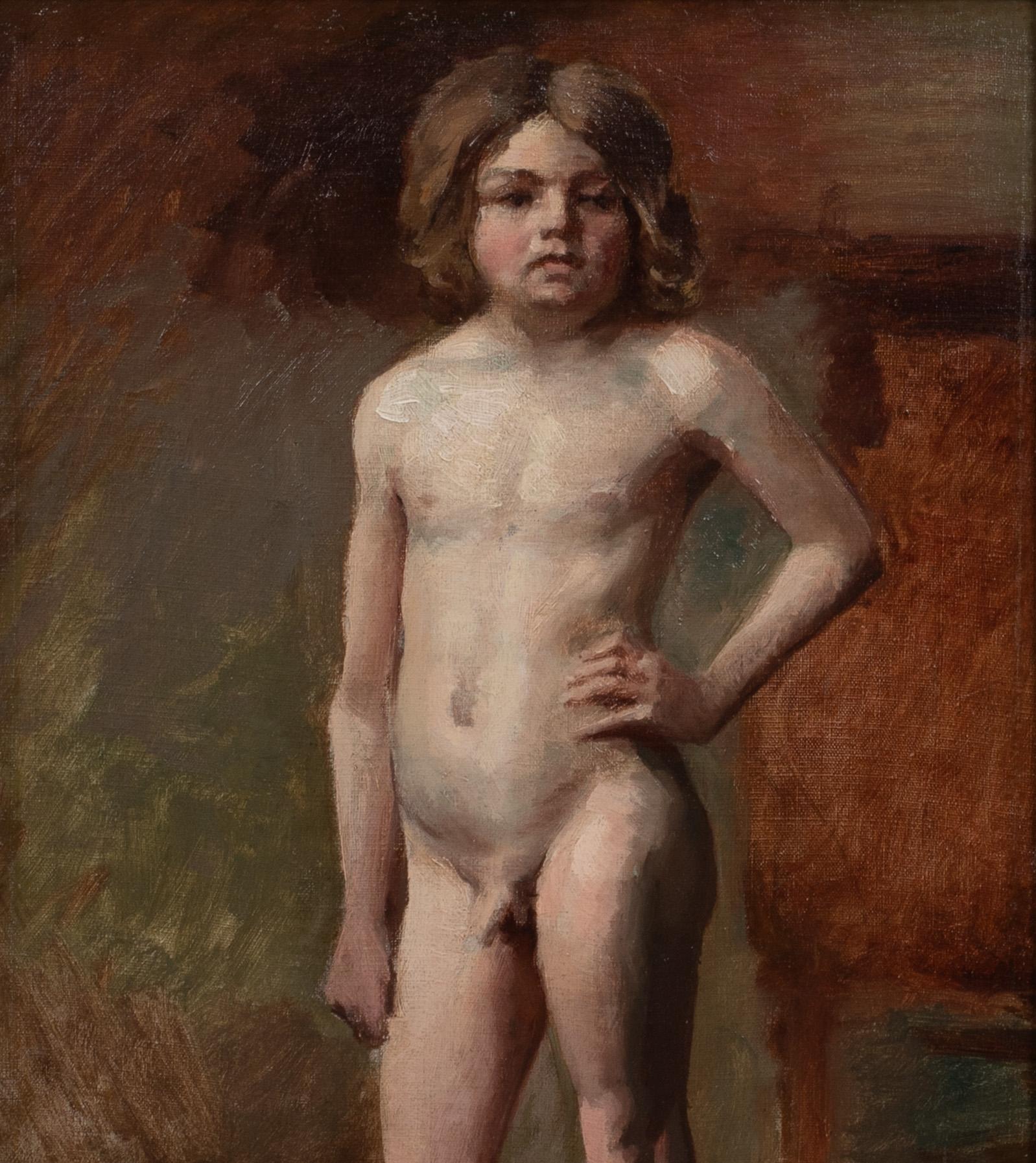 Portrait d'un garçon nu, début du XXe siècle  cercle d'Henry Scott Tuke 1