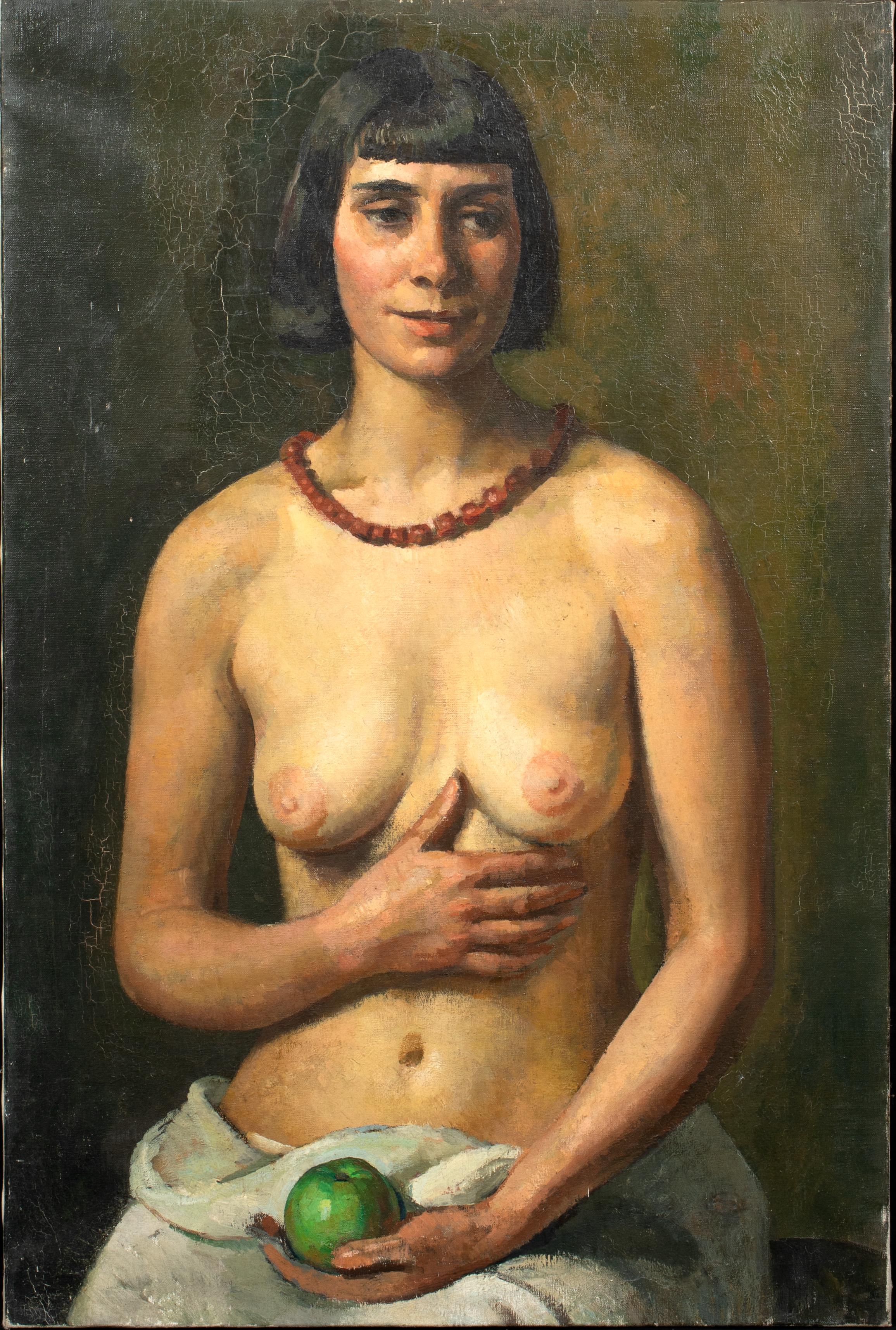 Portrait Of A Nude Holding An Apple, early 20th Century 