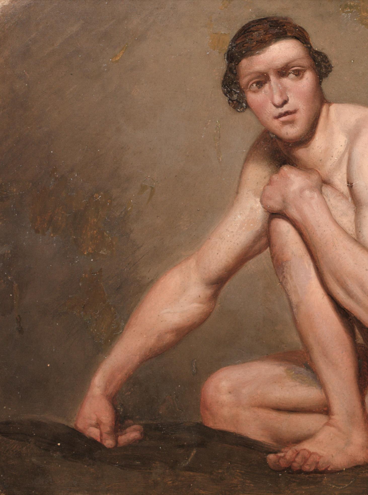 Porträt eines männlichen Aktes, 18. Jahrhundert Schule von Jacques-Louis David (1748-1825) im Angebot 6