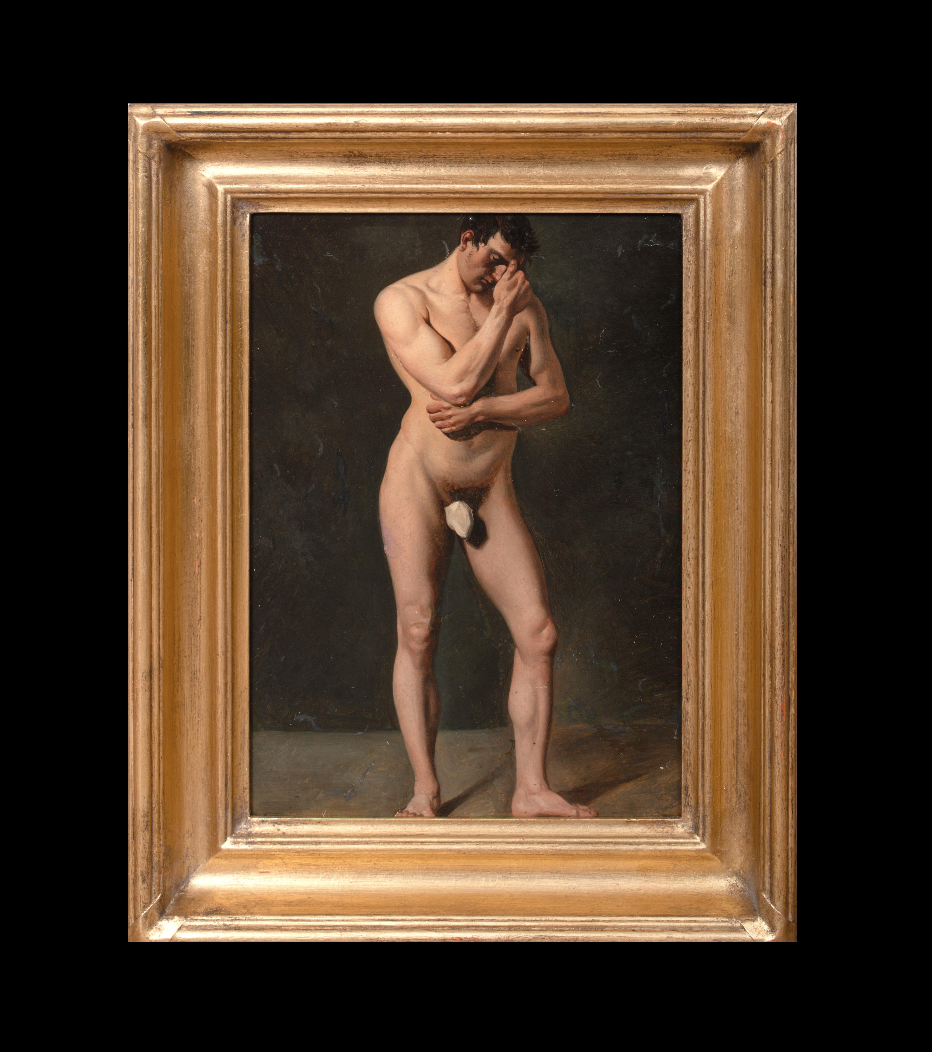 Portrait d'un homme nu, XVIIIe siècle École de Jacques-Louis David (1748-1825) - Painting de Unknown