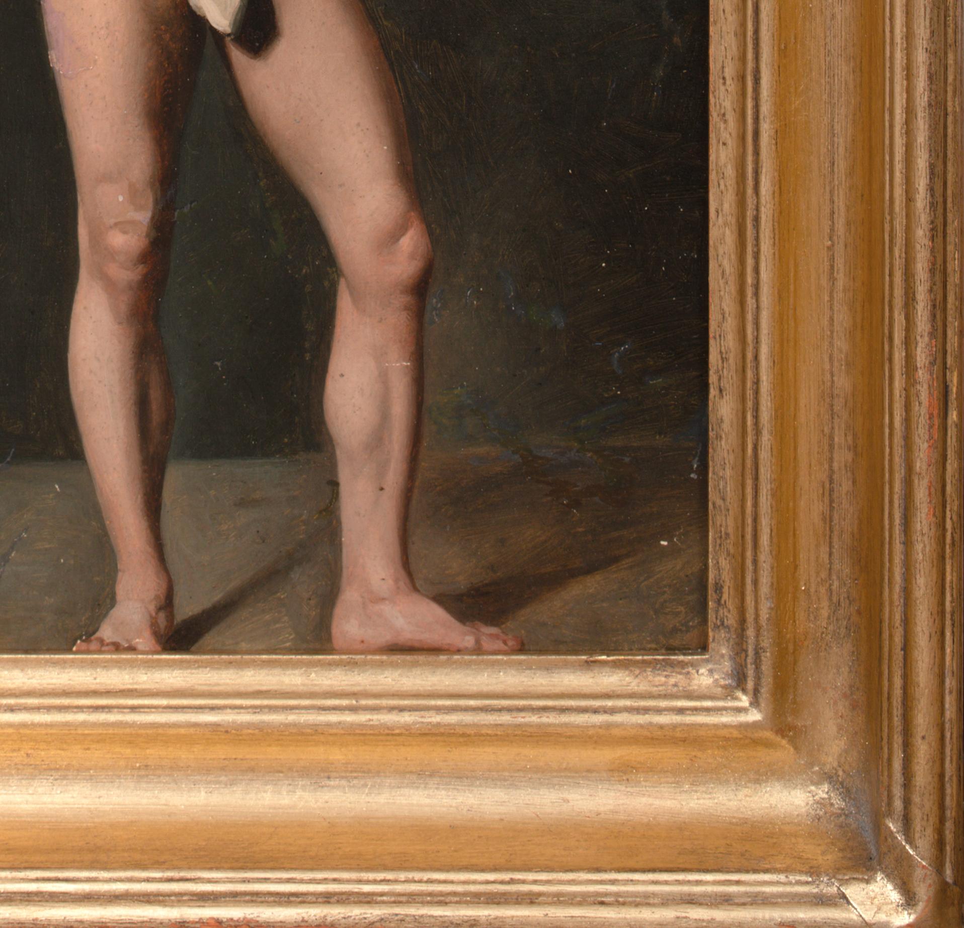 Portrait d'un homme nu, 18e siècle

École de Jacques-Louis David (1748-1825)

Portrait d'un homme nu de l'école française du XVIIIe siècle, huile sur papier posé sur carton. Excellente qualité et état de conservation, homme nu debout dans une pose