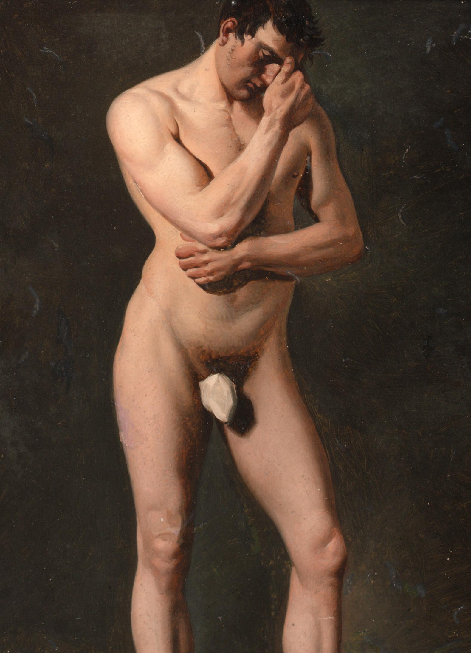 Portrait d'un homme nu, XVIIIe siècle École de Jacques-Louis David (1748-1825) en vente 1