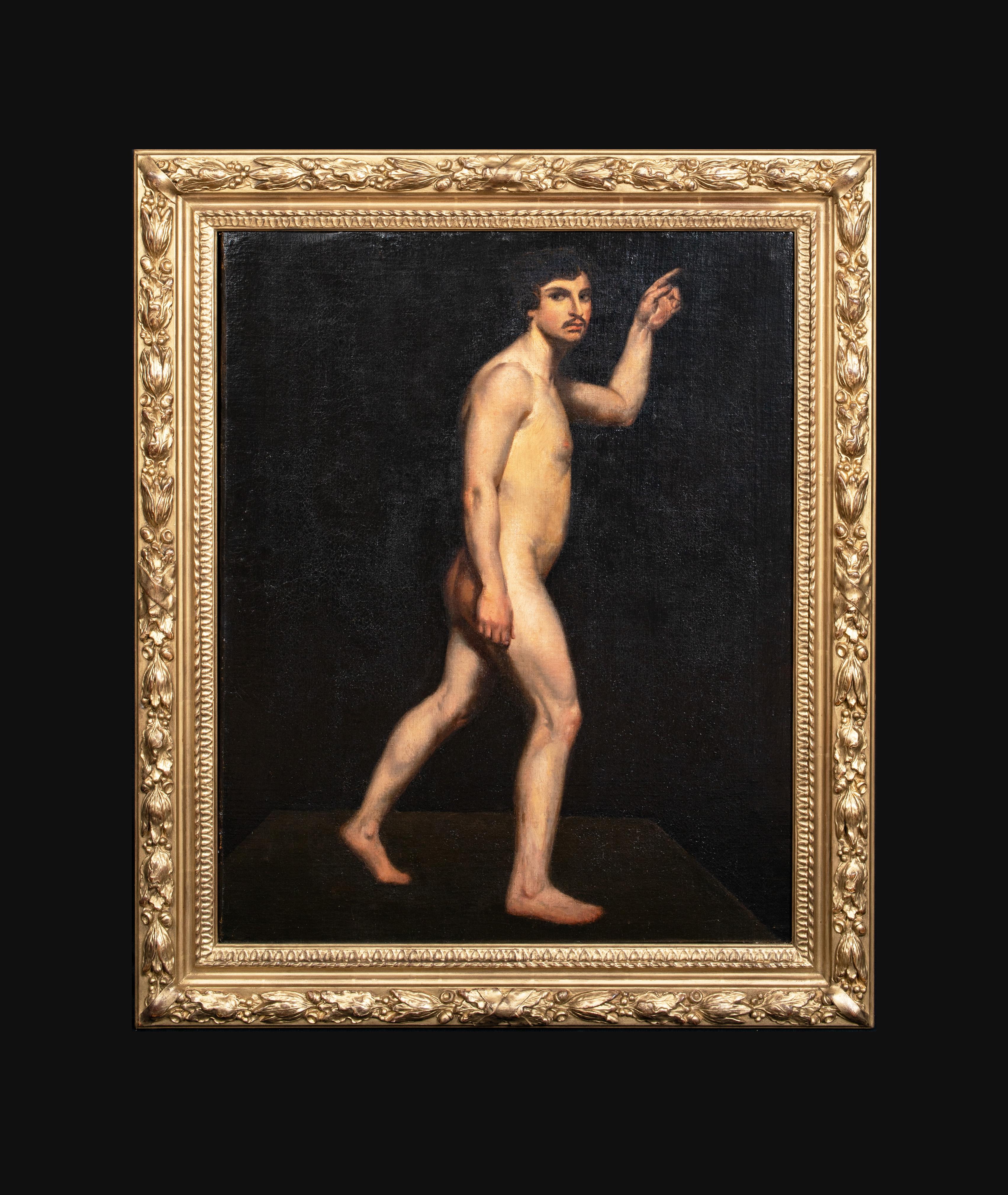 Portrait Of A Nude Male, 19th Century - Painting by Unknown