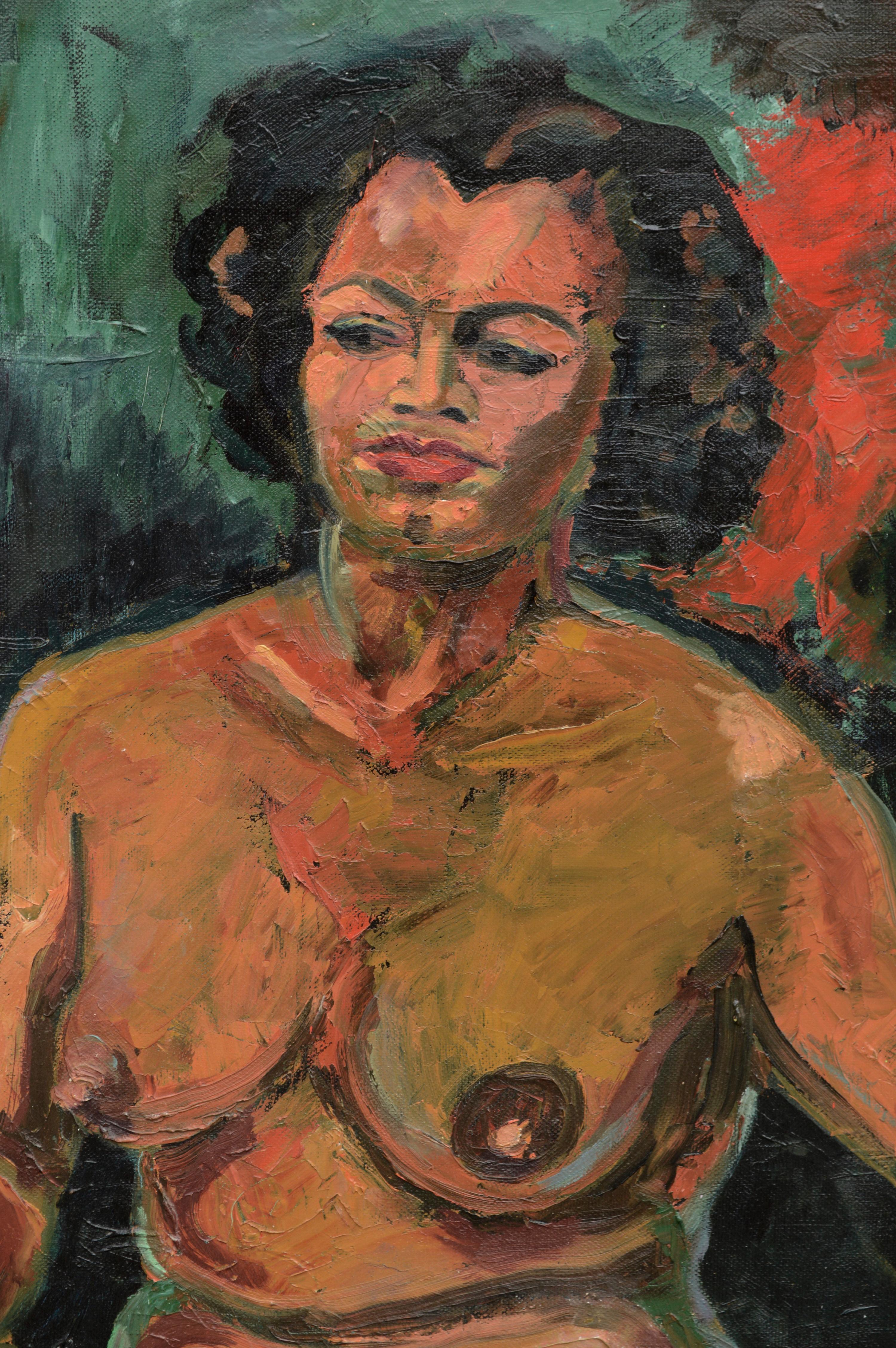 Mid Century Nude Figurative  - Painting by Unknown