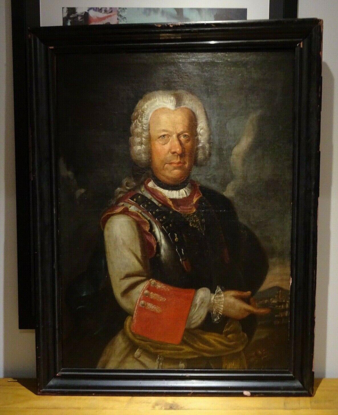 Portrait Of A Piedmont Nobleman & Military Officer, House Of Savoy, early 18th c - Painting by Unknown
