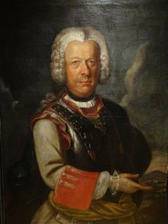 Antique Portrait Of A Piedmont Nobleman & Military Officer, House Of Savoy, early 18th c