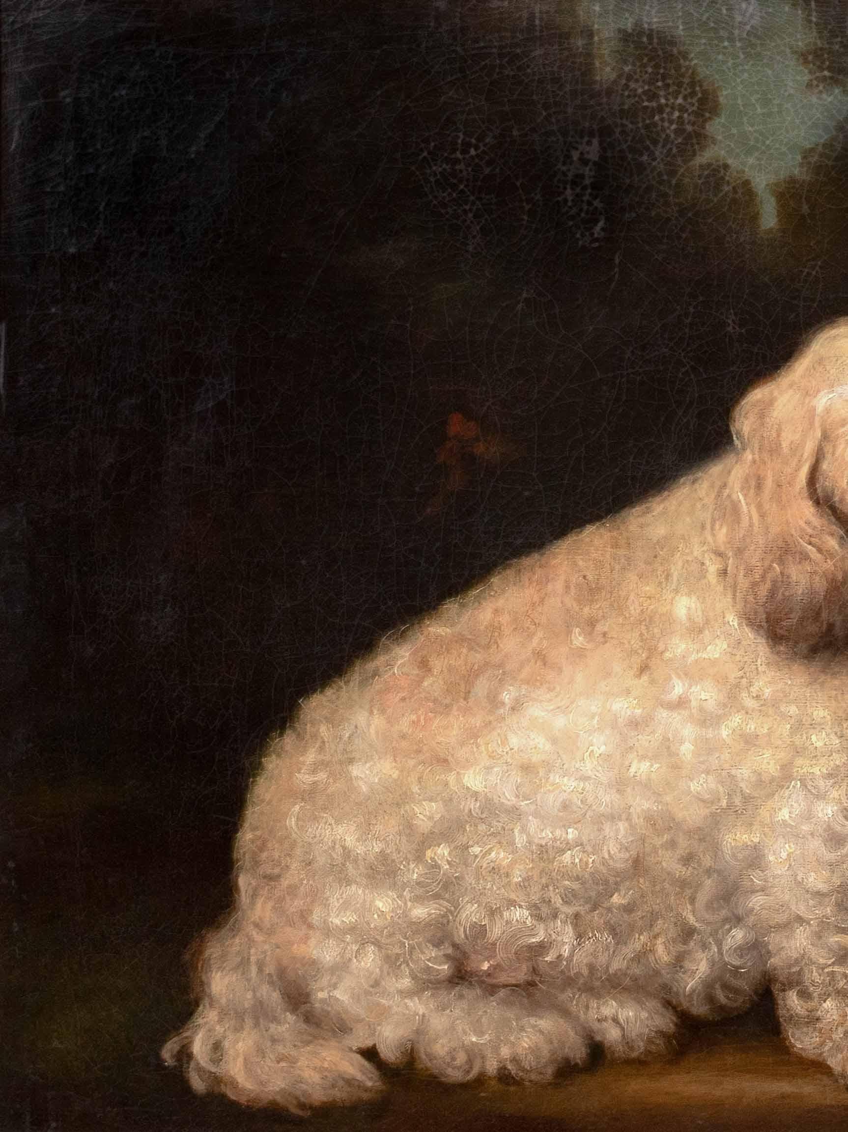 Portrait of a Poodle/Terrier Dog In A Landscape, 19th Century American School For Sale 5