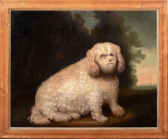 Portrait of a Poodle/Terrier Dog In A Landscape, 19th Century American School