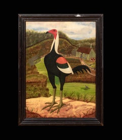 Portrait of a Prize Cock, 19th Century American School Large 19th Century