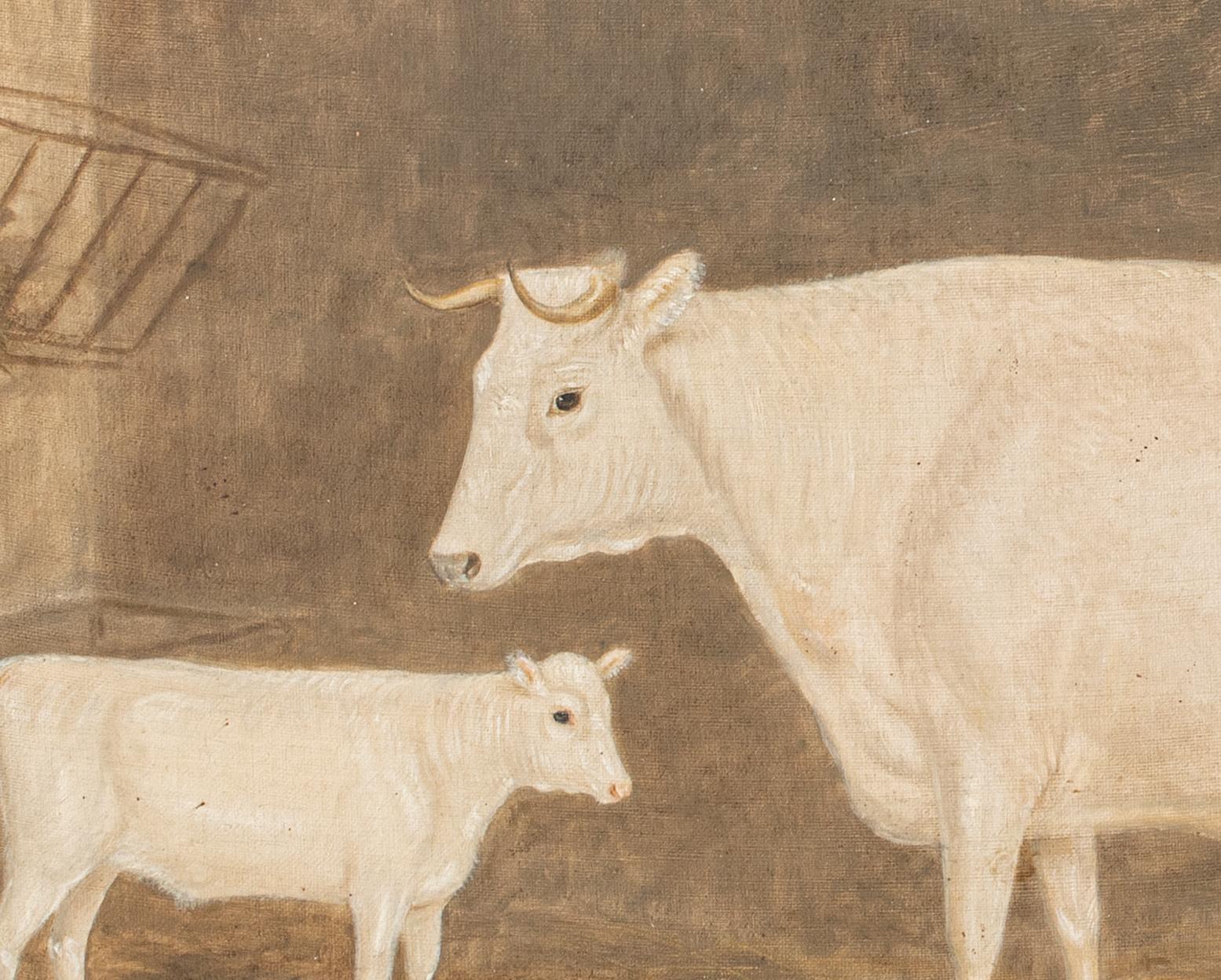 Portrait of A Prize Cow & Calf 19th Century  - William Henry Davis (1783-1865) For Sale 3