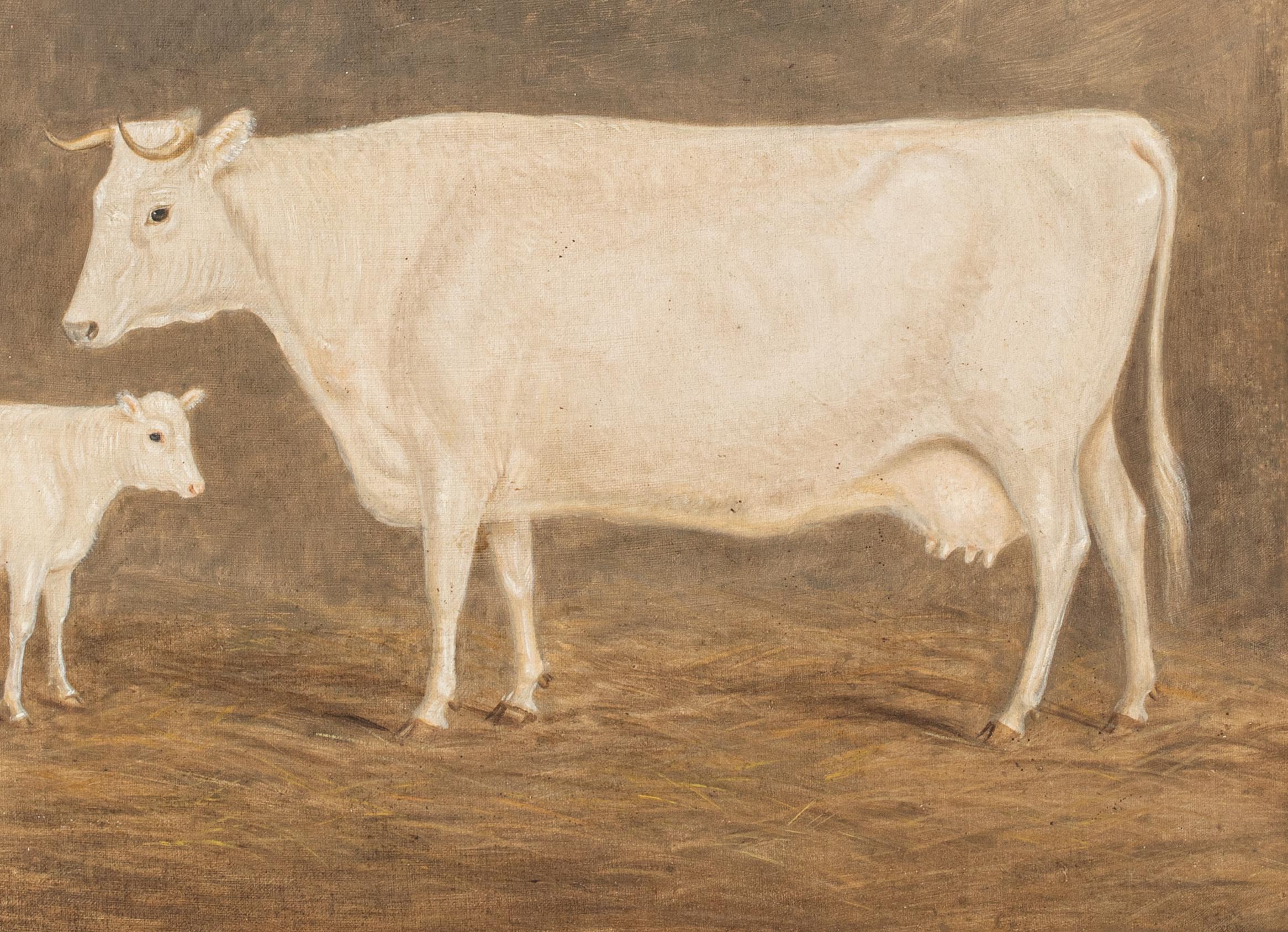 Portrait of A Prize Cow & Calf 19th Century  - William Henry Davis (1783-1865) For Sale 4