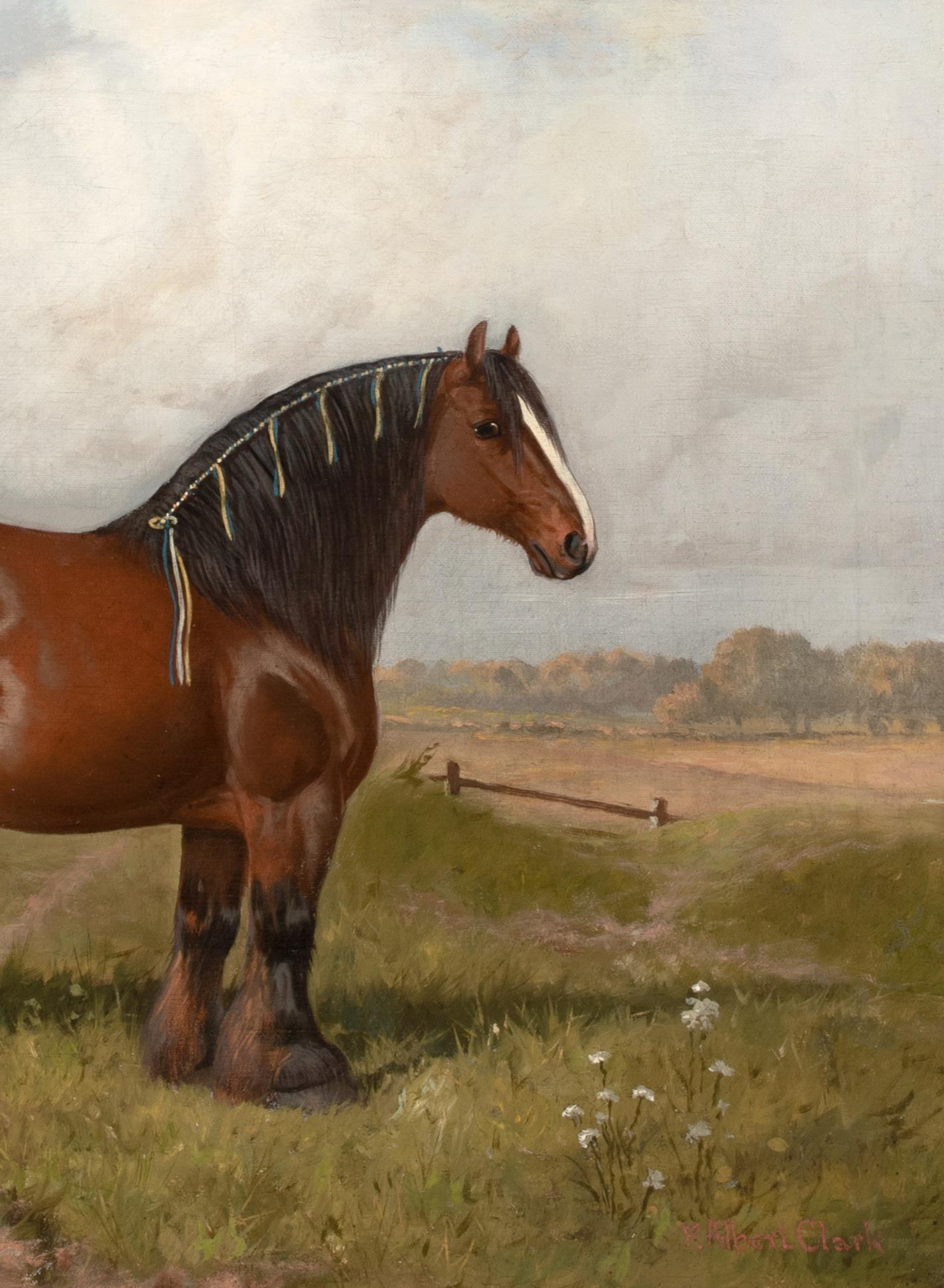 Porträt eines mit einem Preis ausgezeichneten Shire-Pferd, 19. Jahrhundert, von WILLIAM ALBERT CLARK im Angebot 3