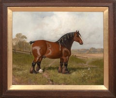 Retrato de un caballo Shire premiado, siglo XIX por WILLIAM ALBERT CLARK