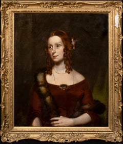 Portrait Of A Red Haired Girl With Ringlets, 19th Century 