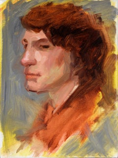 Portrait of a Red-Haired Man in Oil on Canvas