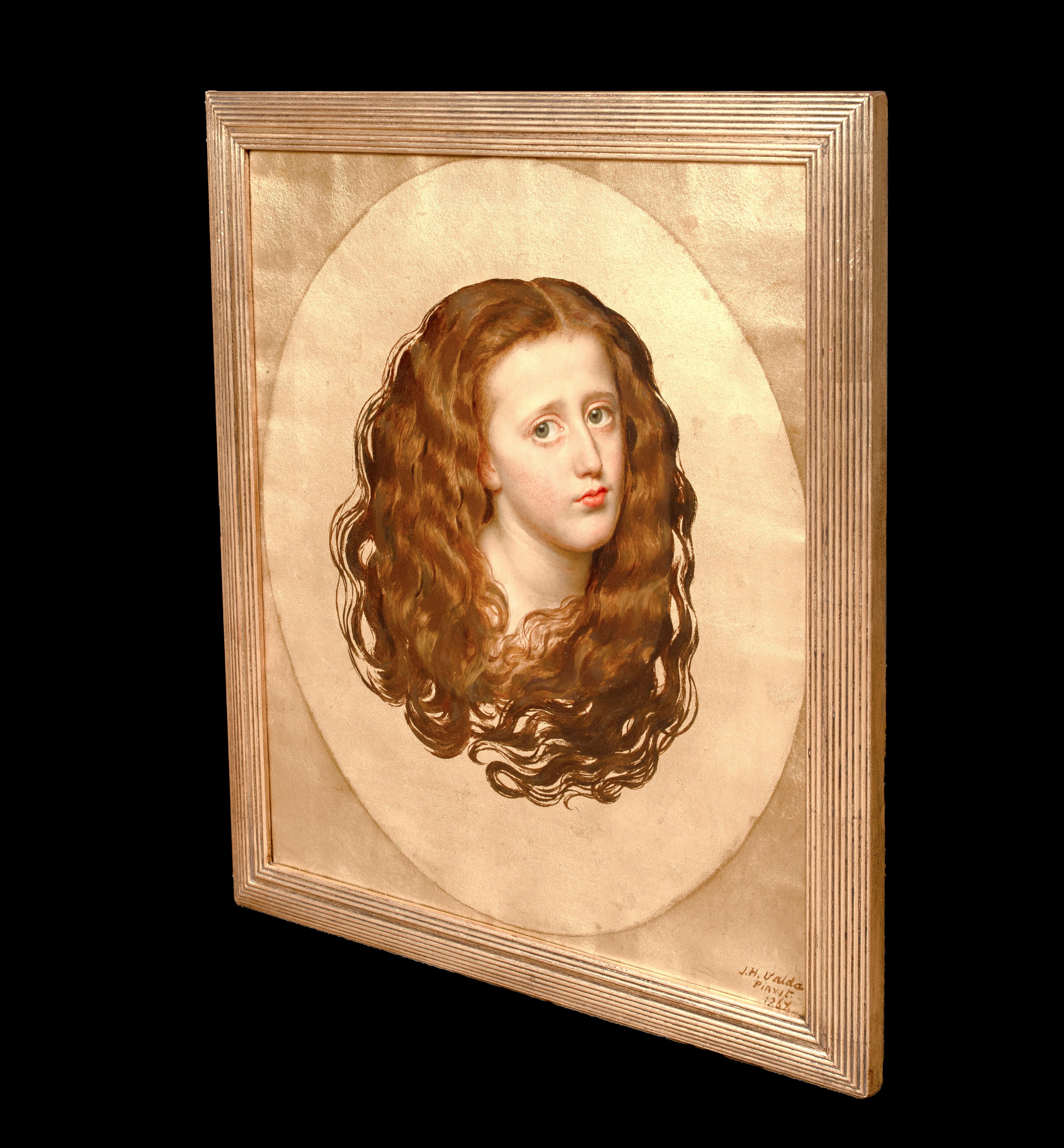 Portrait of a Redhaired Girl, dated 1867  by JOHN HARRIS VALDA Senior (1835-1881 For Sale 1