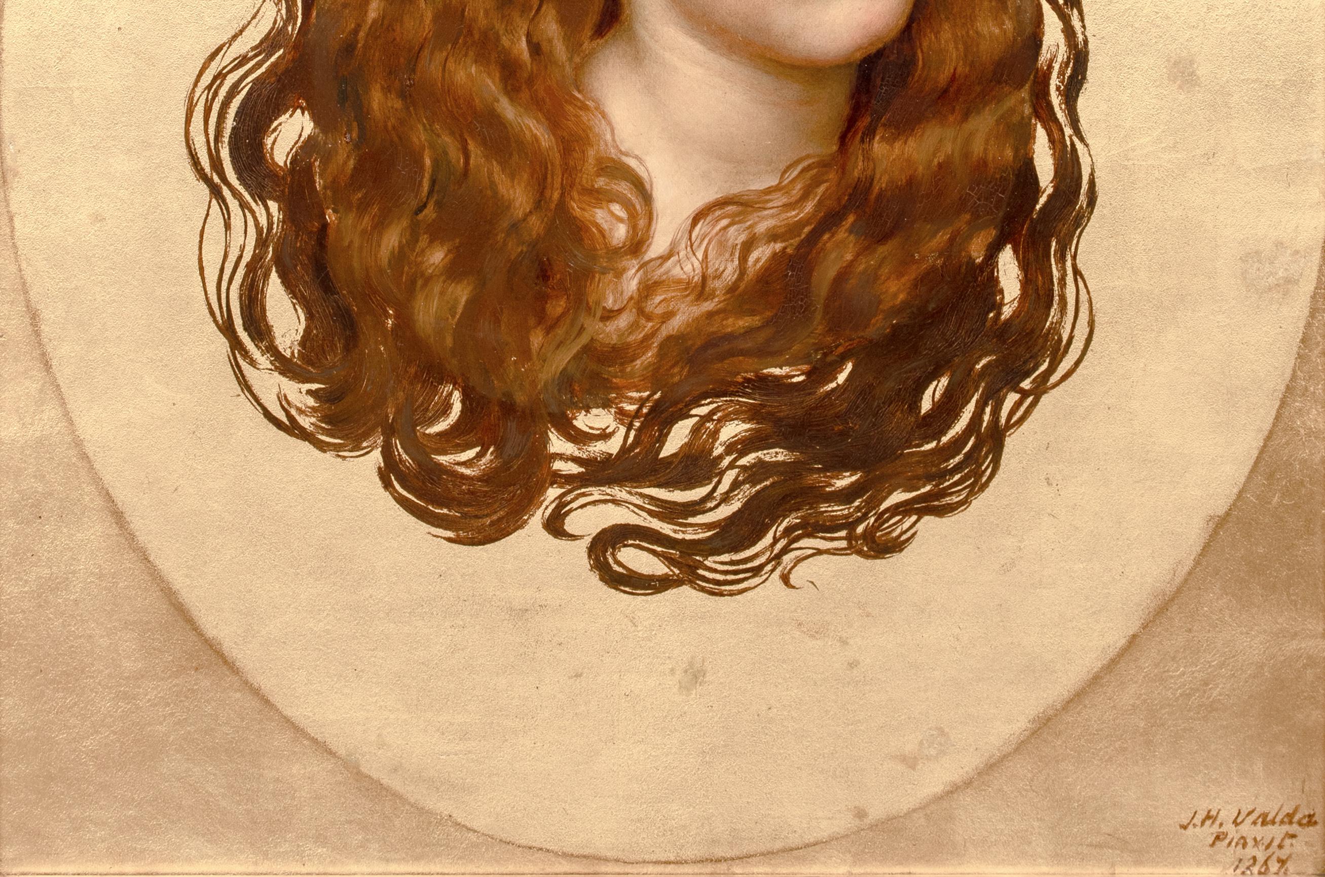 Portrait of a Redhaired Girl, dated 1867  by JOHN HARRIS VALDA Senior (1835-1881 For Sale 4