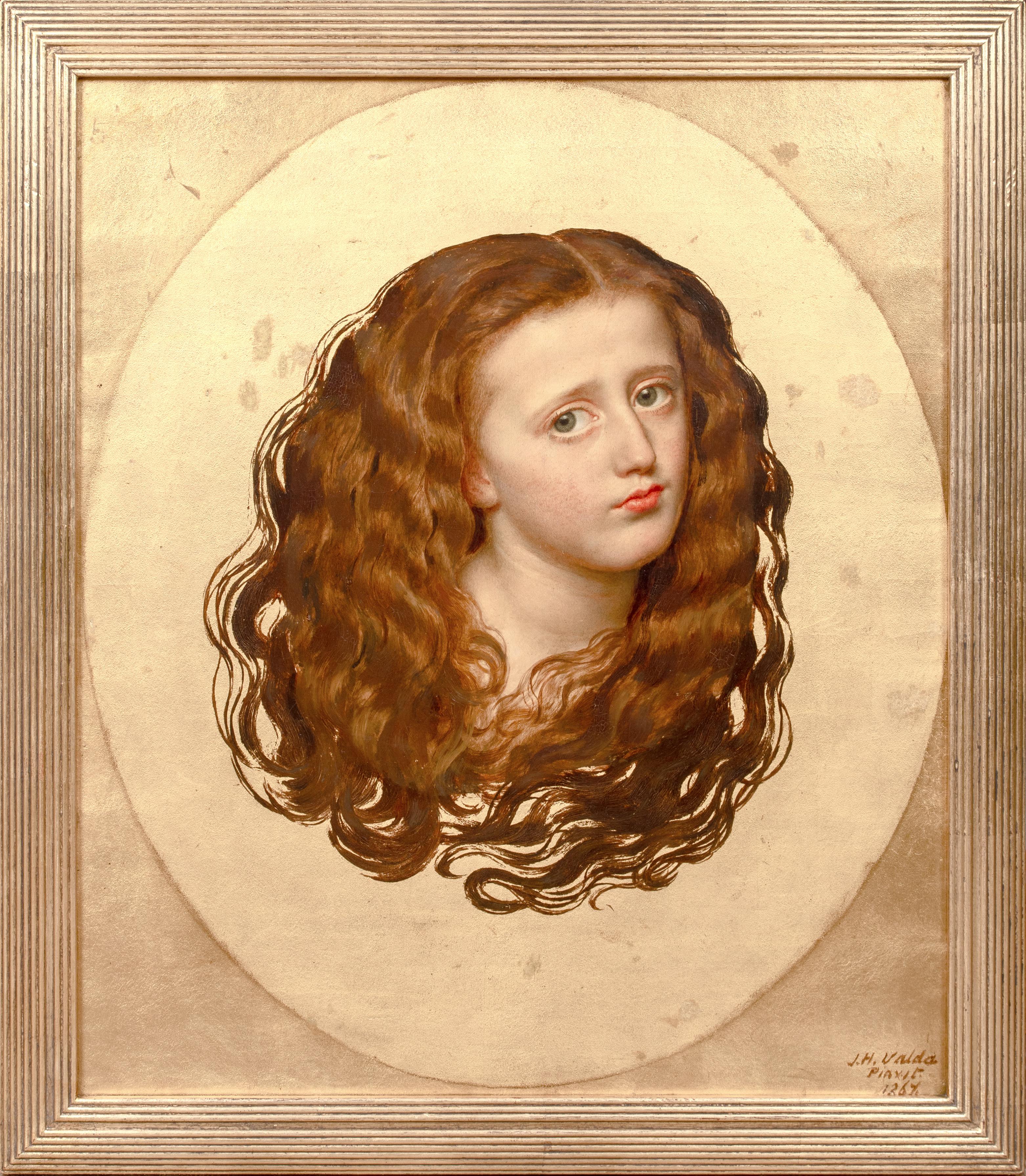 Portrait of a Redhaired Girl, dated 1867  by JOHN HARRIS VALDA Senior (1835-1881