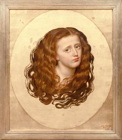 Portrait d'une jeune fille aux cheveux roux, daté de 1867  par JOHN HARRIS VALDA Senior (1835-1881)