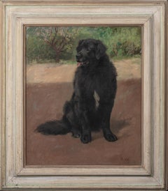 Portrait Of A Scottish Black Retriever, circa 1900 by Robert WATSON