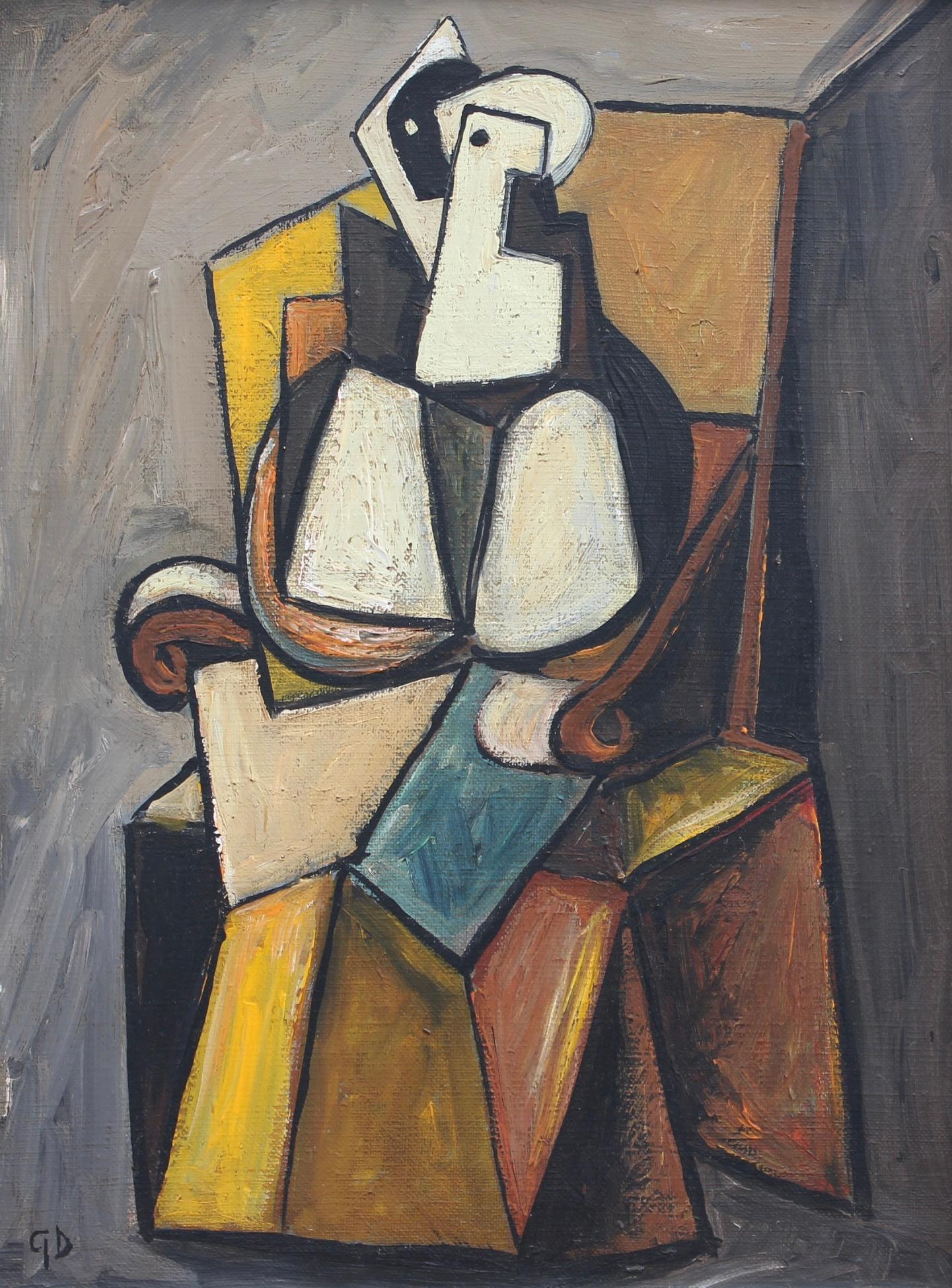 'Portrait of a Seated Man', German School (circa 1970s) - Painting by Unknown