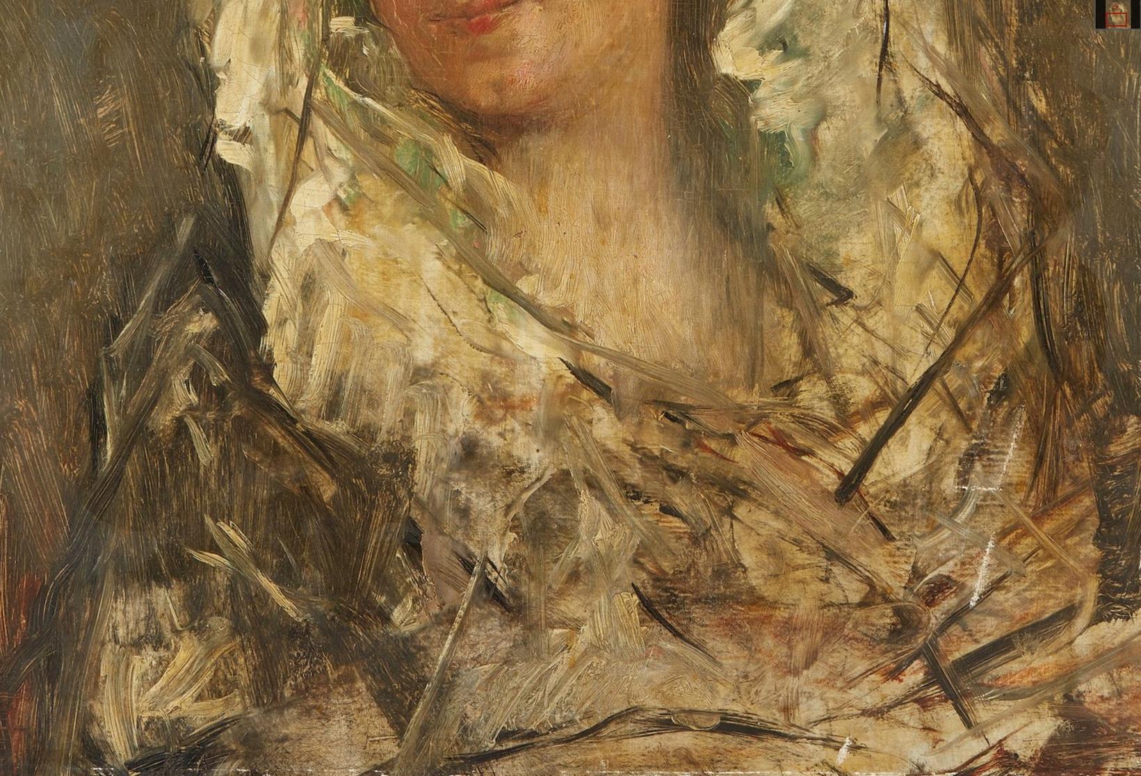 Portrait d'une femme espagnole, habillée en maja, Espagne, vers 1890-1910 - Impressionnisme Painting par Unknown