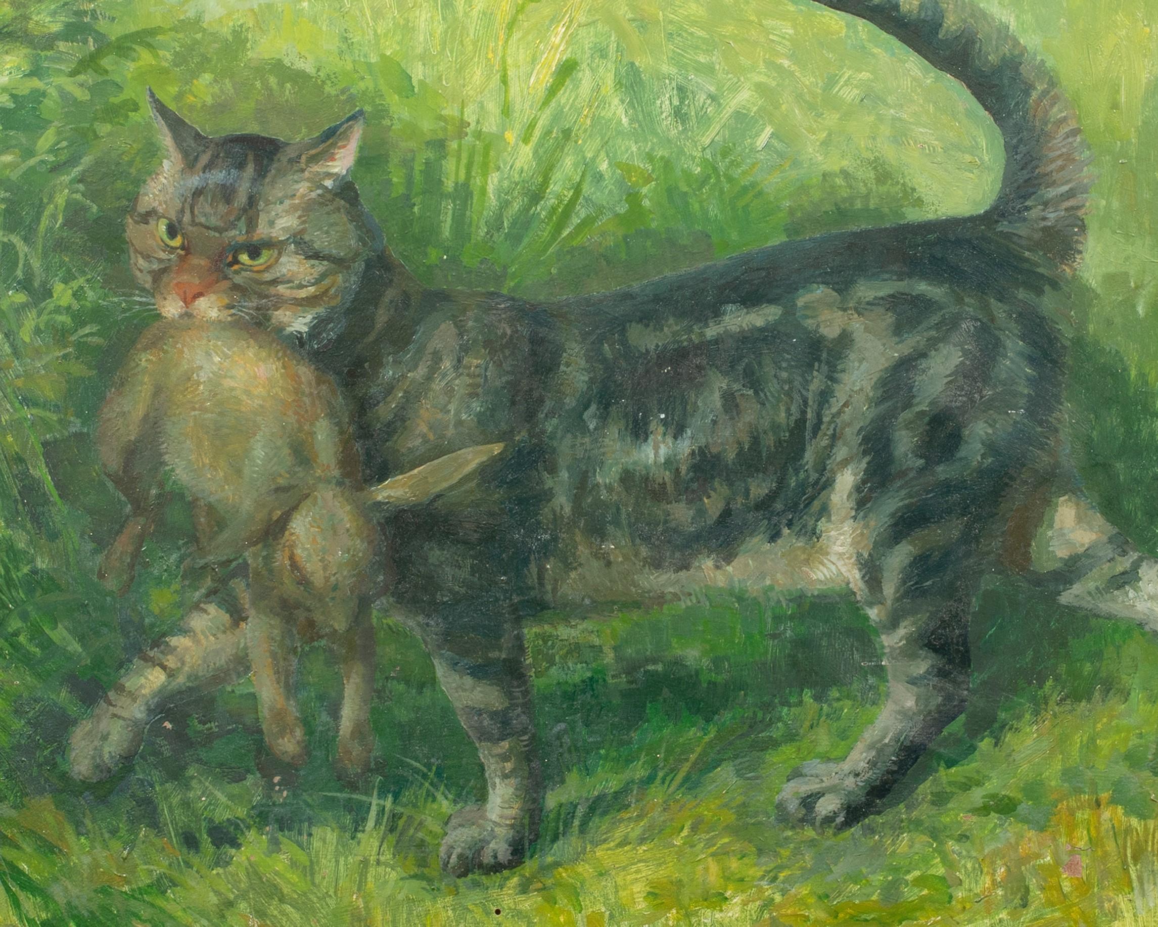 Portrait Of A Tabby Cat, early 20th Century    by Lionel Ellis ARCA (1903-1988)  - Painting by Unknown