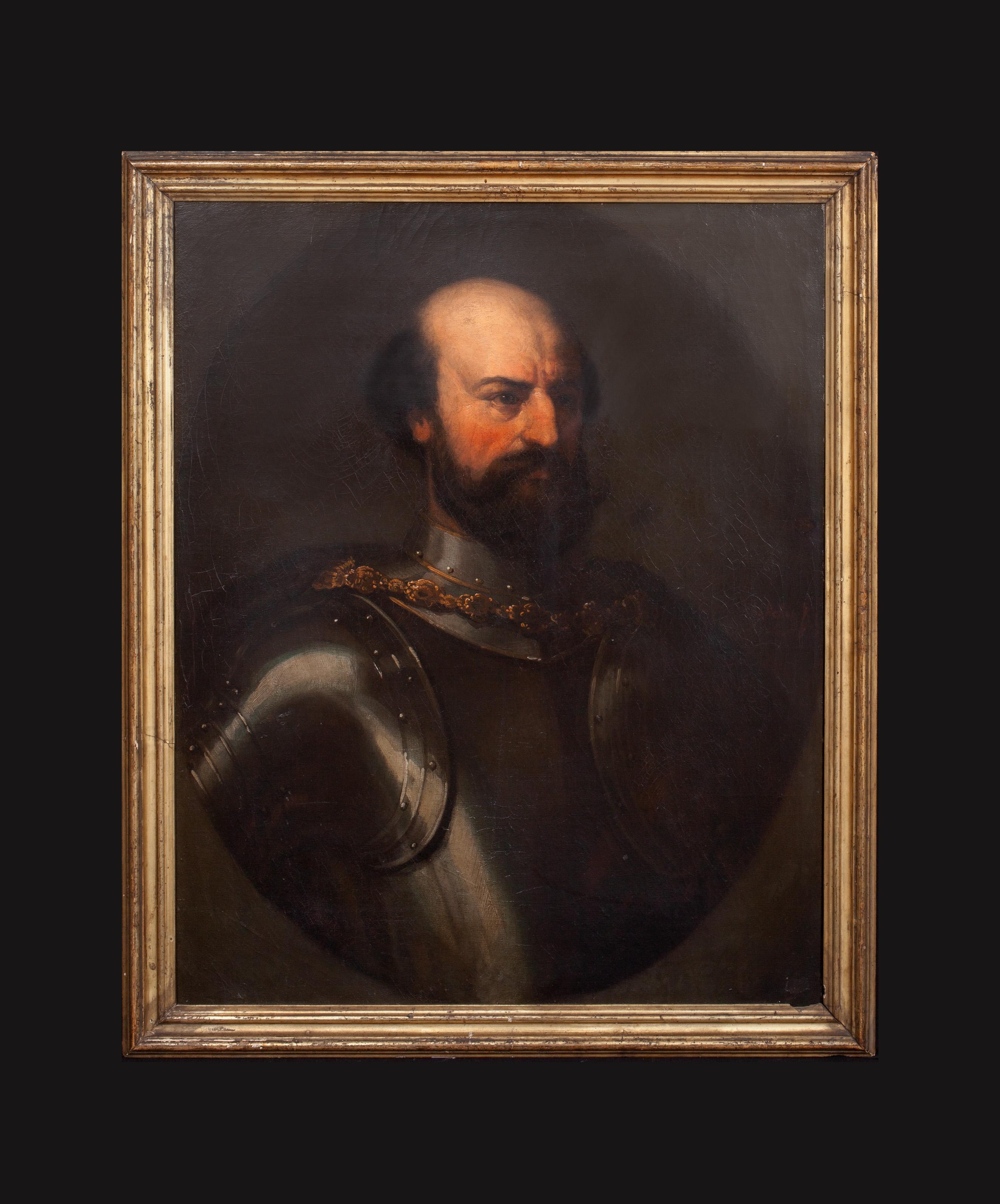 Portrait Of A Venetian Commander In Armour, 16th Century, TITIAN - Painting by Unknown