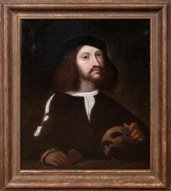 Ritratto di mercante veneziano con denaro e teschio, XVI secolo
