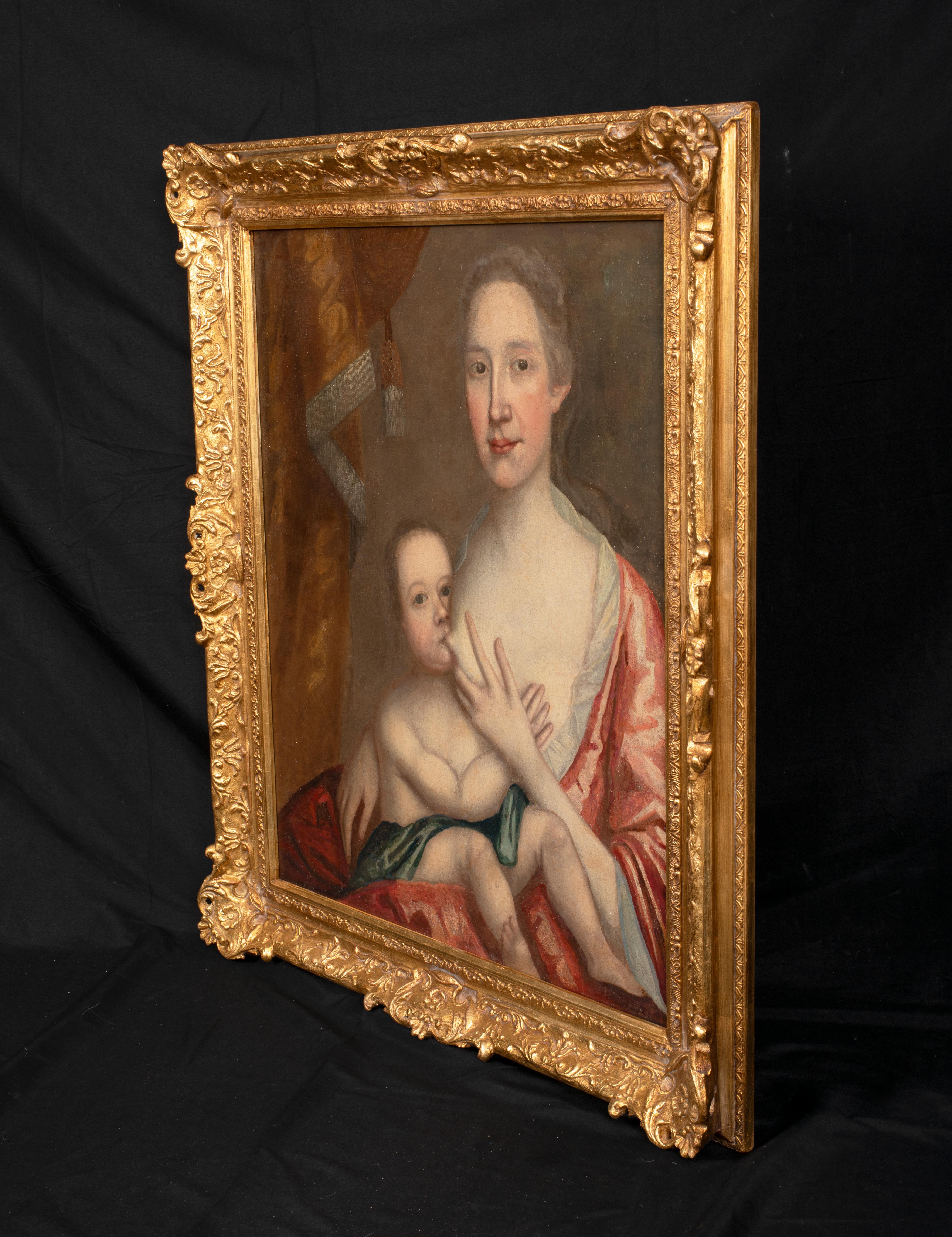 Portrait Of A Wet Nurse & Baby, 17th Century  For Sale 2