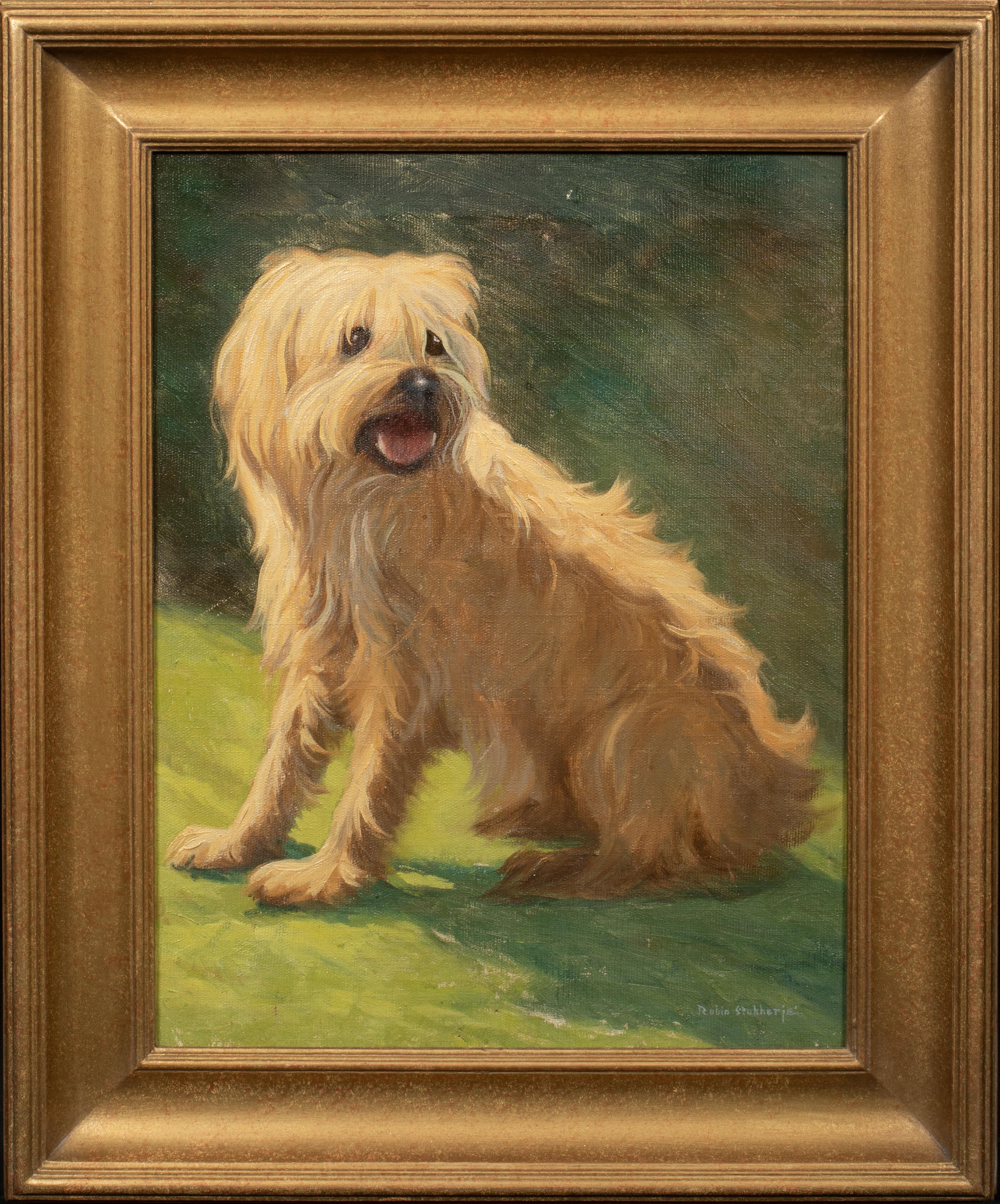 Portrait Of A Wheaten Terrier, early 20th Century  - Painting by Unknown