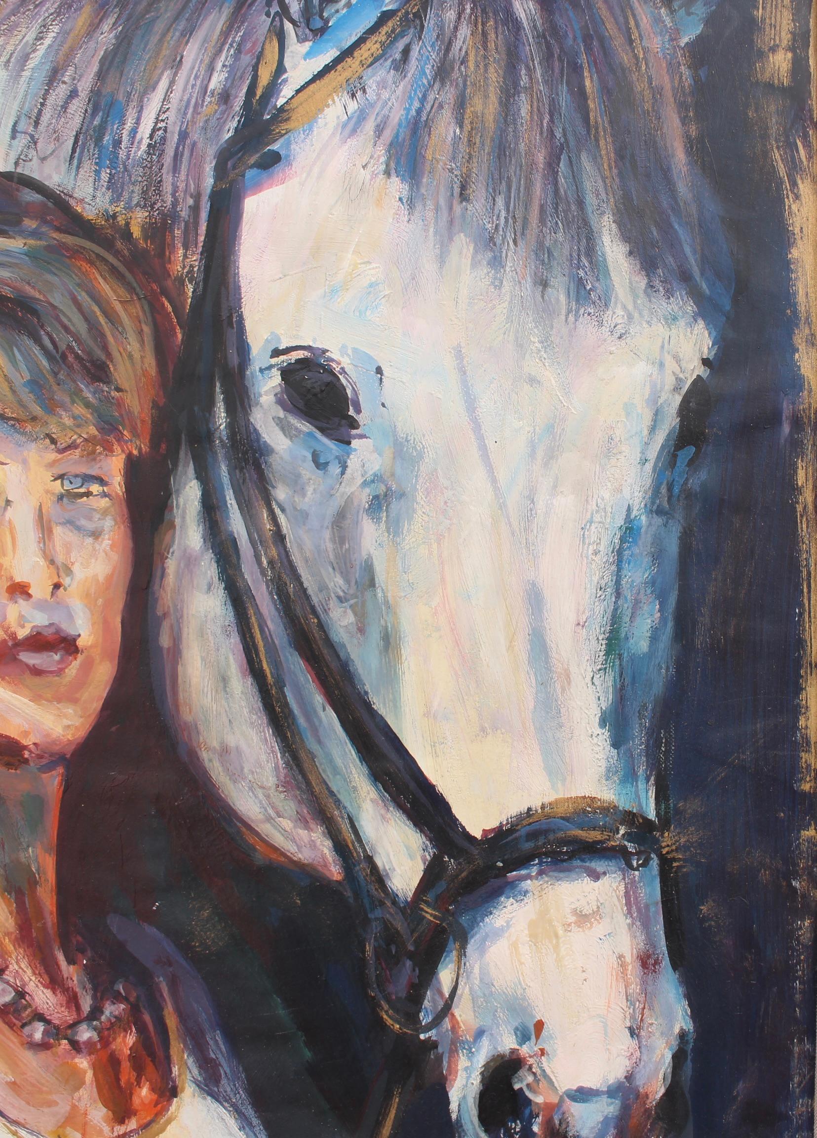 Porträt einer Frau und ihres Pferdes im Angebot 6