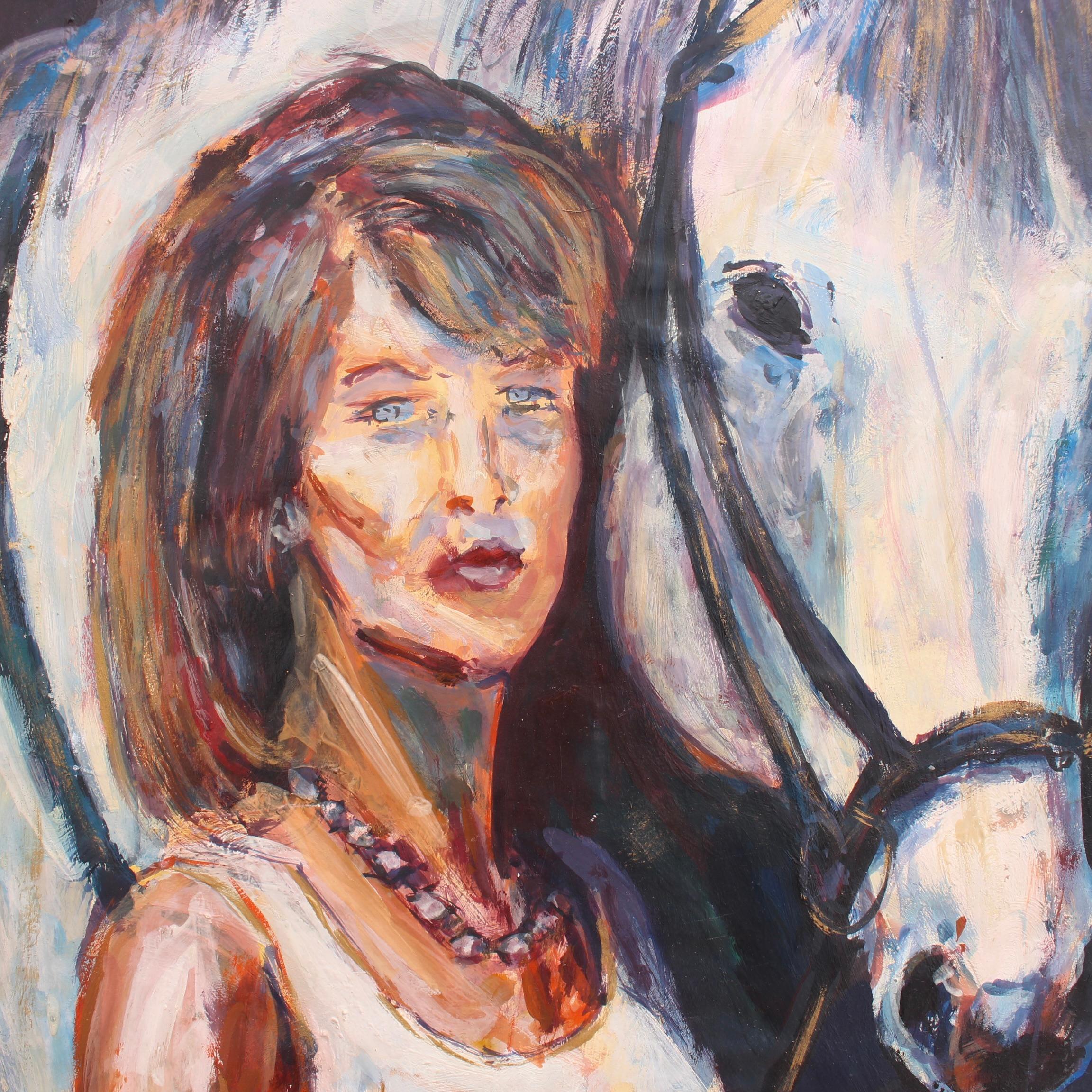 Porträt einer Frau und ihres Pferdes im Angebot 7