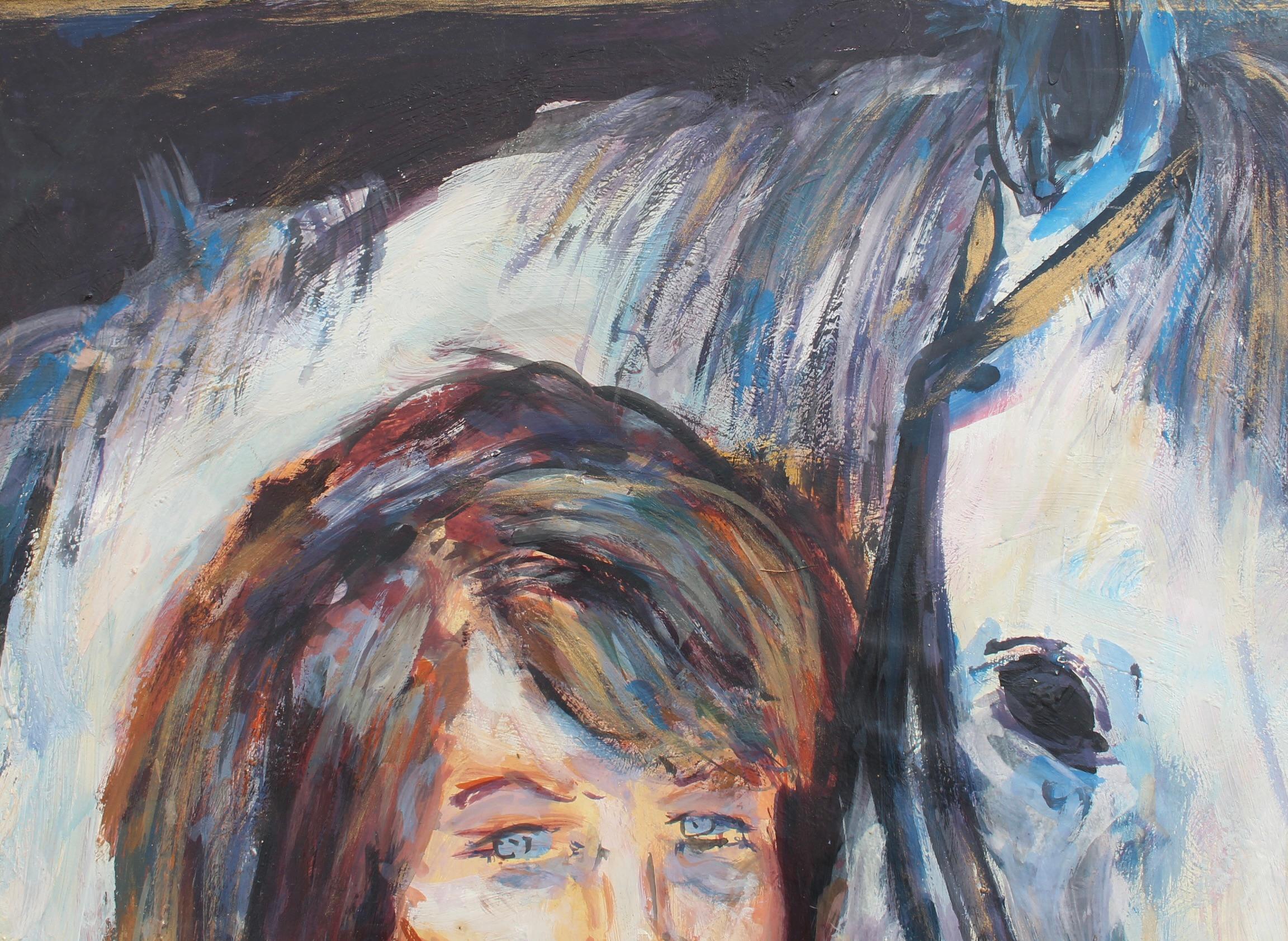 Porträt einer Frau und ihres Pferdes im Angebot 2